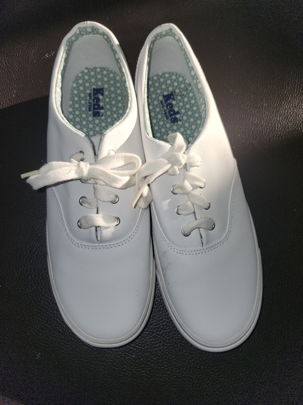 Keds White Low-Top Canvas Sneakers with Patterned Insole